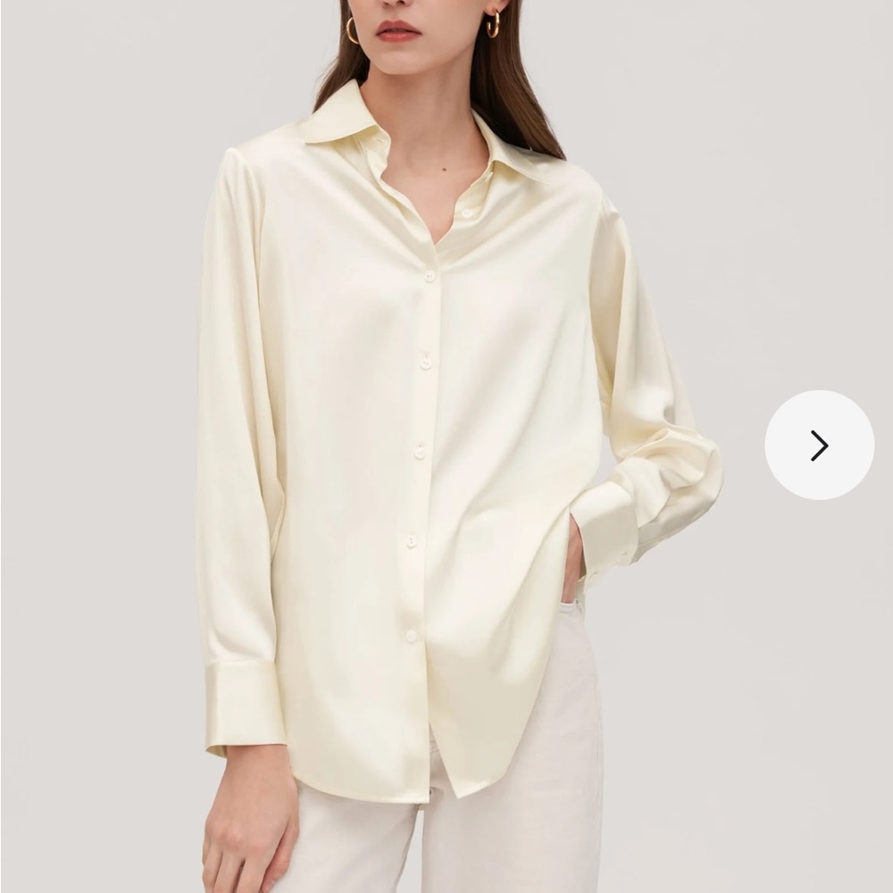 LILYSILK Silk Button Down Blouse XL